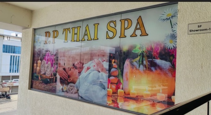 PP Thai Spa storefront signage in Vadodara